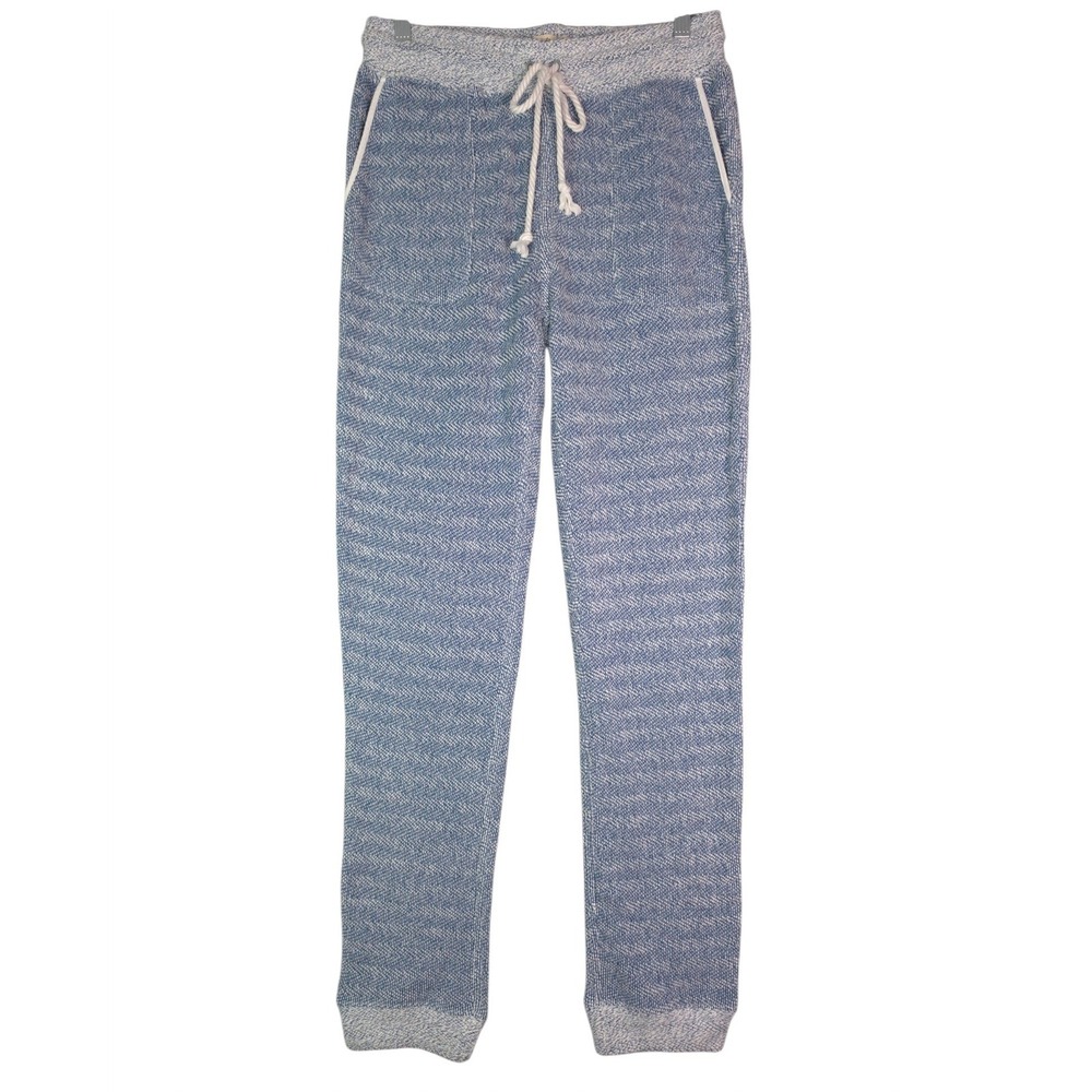 Faherty Seabrook Whitewater Sweatpant Mens Small Blue White Chevron Jogger